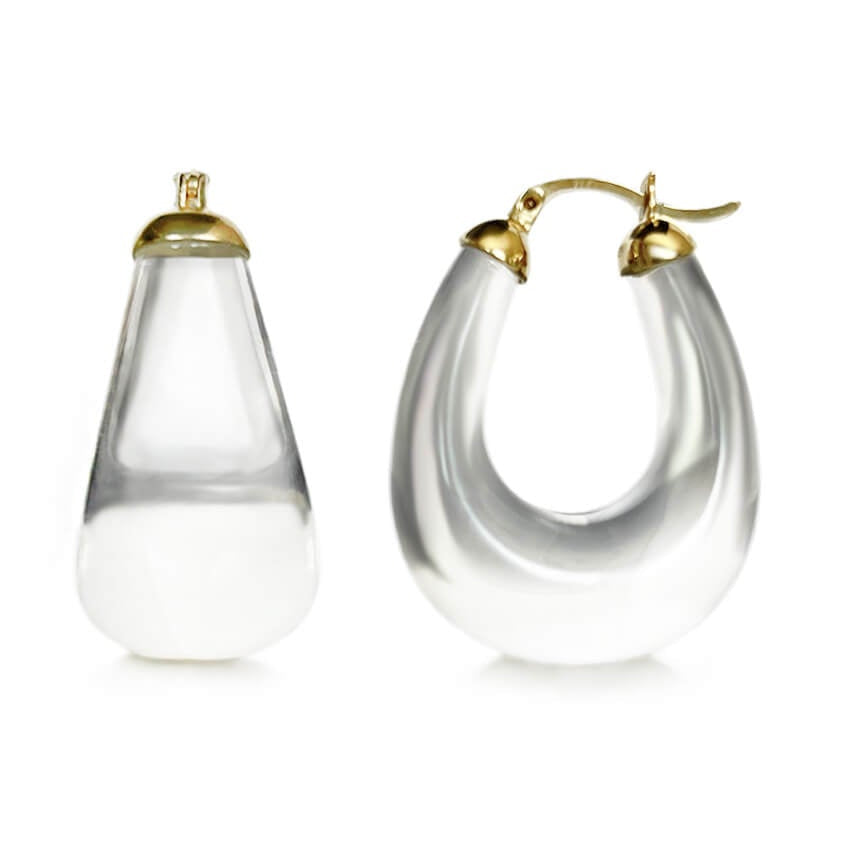 TEEK - Clear Chunky Bucket Hoop Earrings JEWELRY TEEK GNH