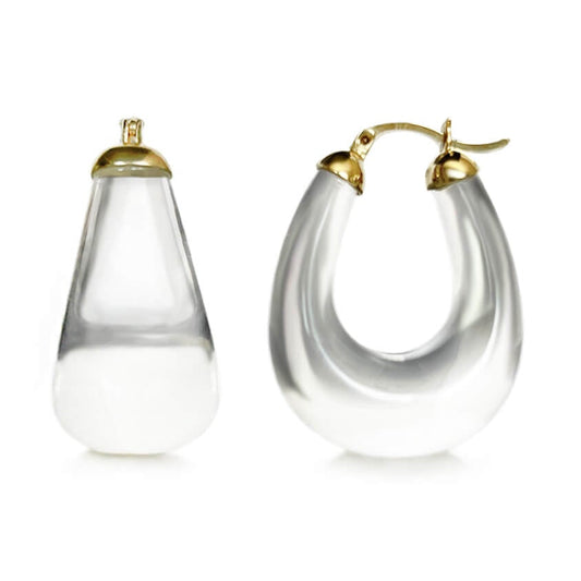 TEEK - Clear Chunky Bucket Hoop Earrings JEWELRY TEEK GNH