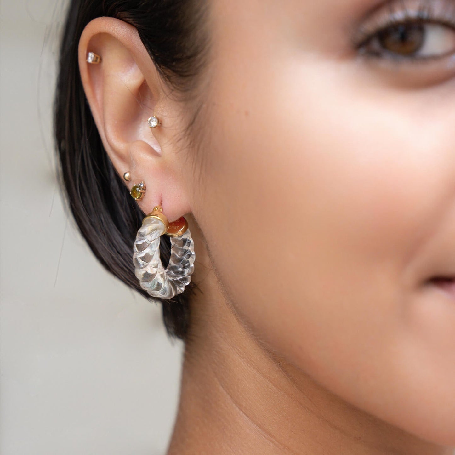 TEEK - Clear Chunky Rope Hoop Earrings JEWELRY TEEK GNH