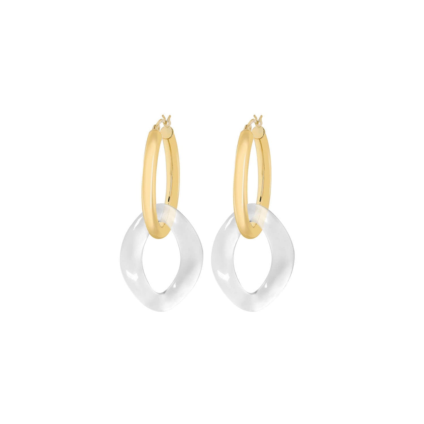 TEEK - Lucite Curb Link Hoop Earrings JEWELRY TEEK GNH CLEAR