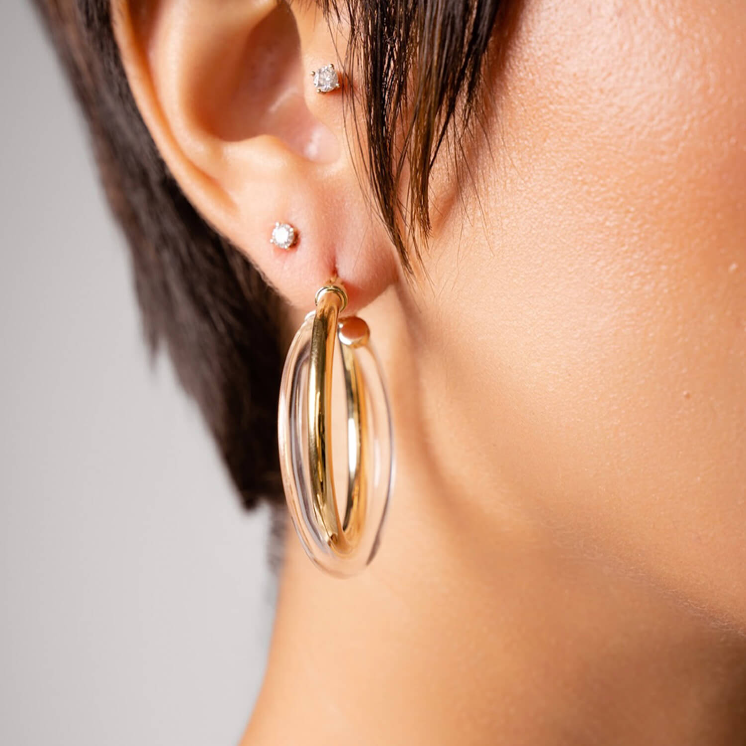 TEEK - Crossover Lucite Hoop Earrings JEWELRY TEEK GNH