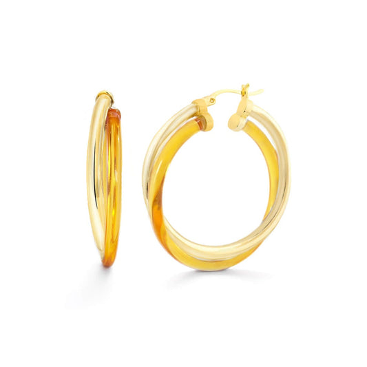 TEEK - Crossover Lucite Hoop Earrings JEWELRY TEEK GNH HONEY
