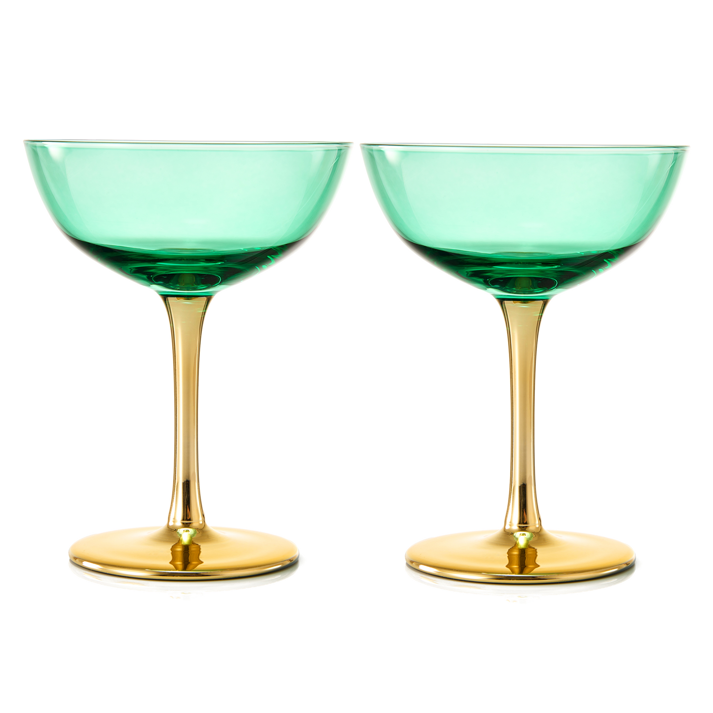 TEEK - Deco Champagne Coupe Cocktail Glassware Set HOME DECOR TEEK KS Green Coupe Set of 2