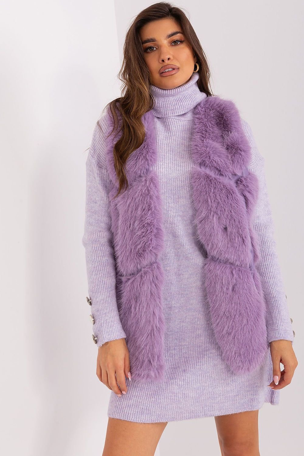 TEEK - Faux Fur Pocketed Gilet VEST TEEK MH violet S/M 