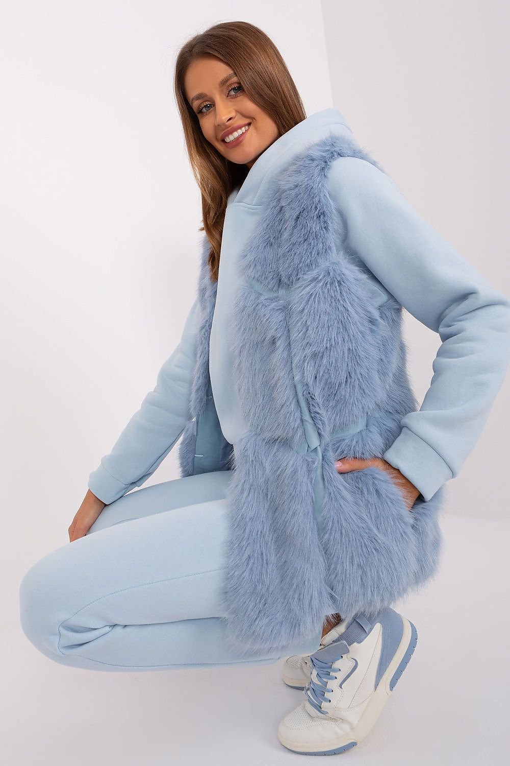 TEEK - Faux Fur Pocketed Gilet VEST TEEK MH blue S/M 