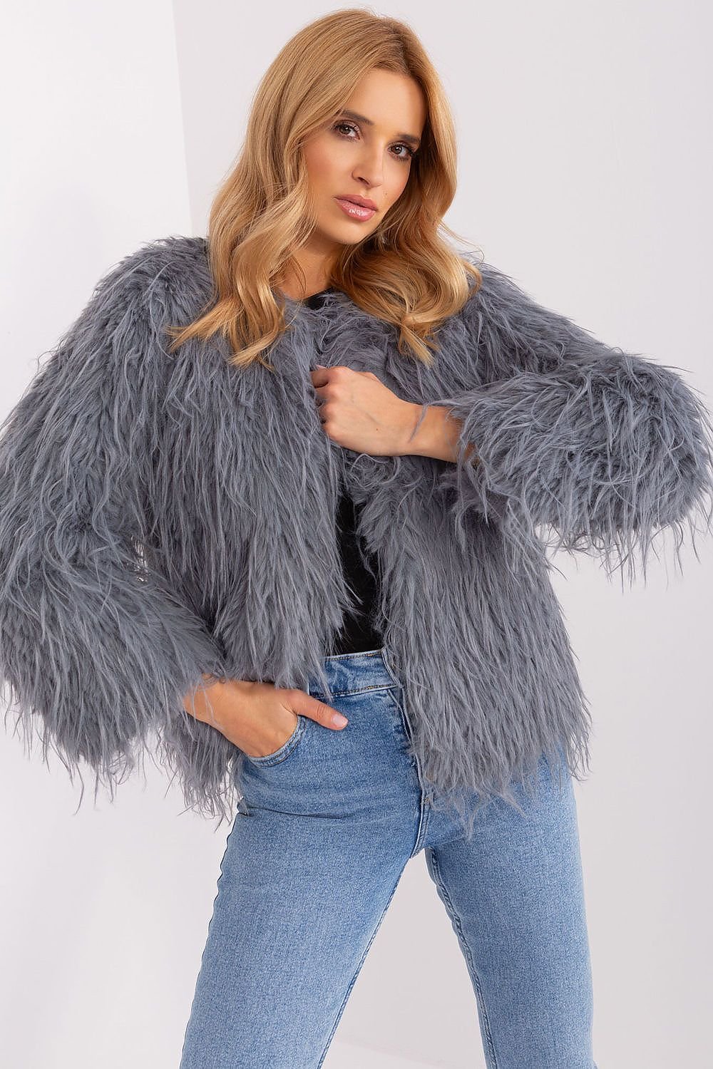 TEEK - Snuffle Faux Fluff Jacket JACKET TEEK MH grey S/M 