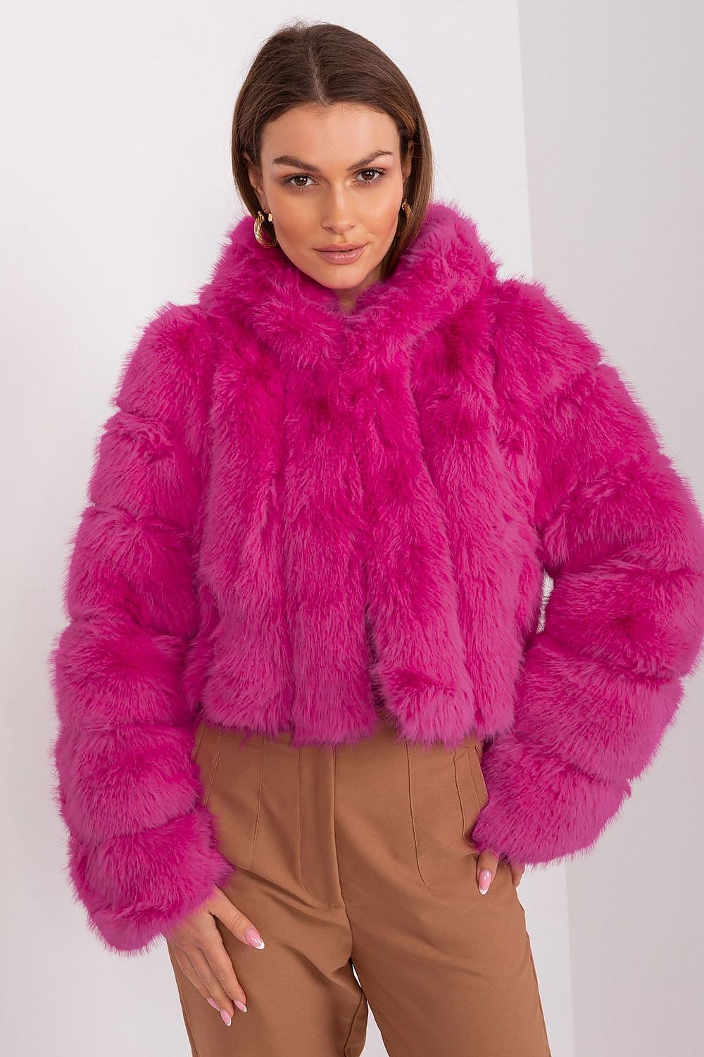 TEEK - Faux Furry Hooded Jacket JACKET TEEK MH pink S/M 