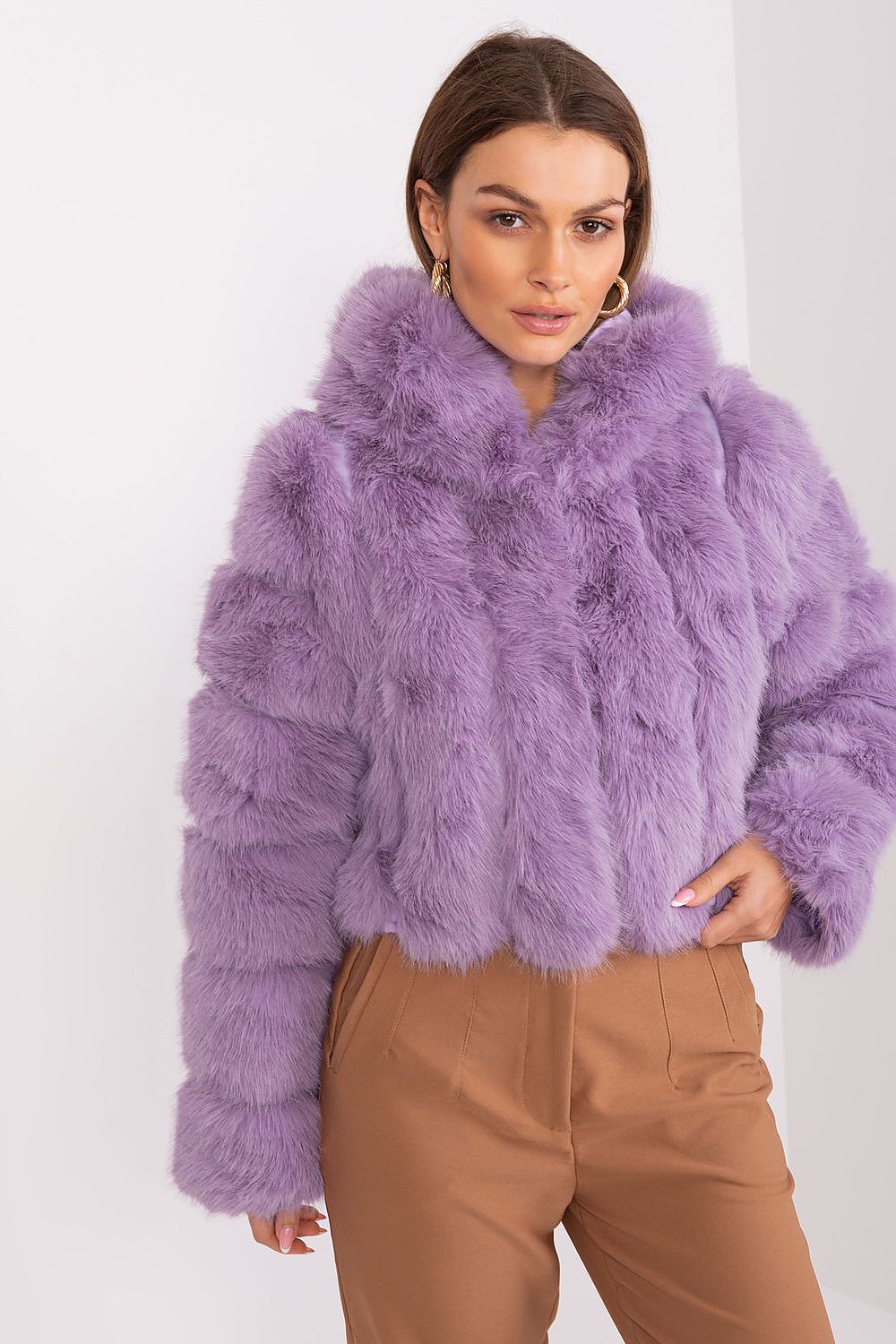 TEEK - Faux Furry Hooded Jacket JACKET TEEK MH violet S/M 