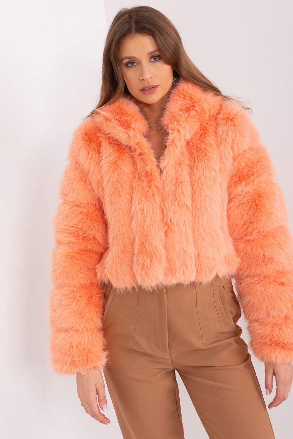 TEEK - Faux Furry Hooded Jacket JACKET TEEK MH orange S/M 