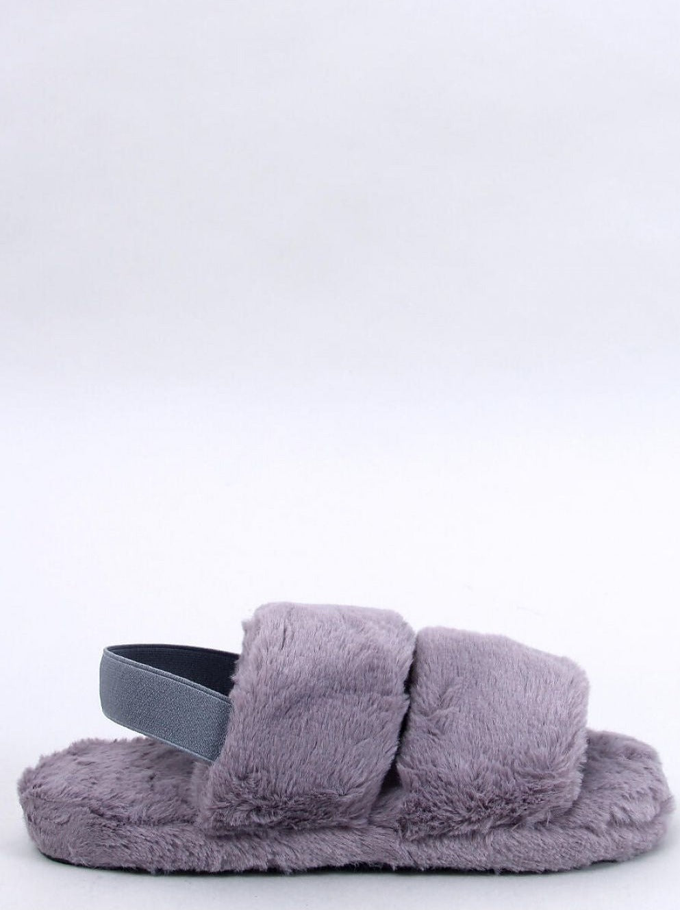 TEEK - Periwinkle Grey Strapped Fluff Slippers SHOES TEEK MH   