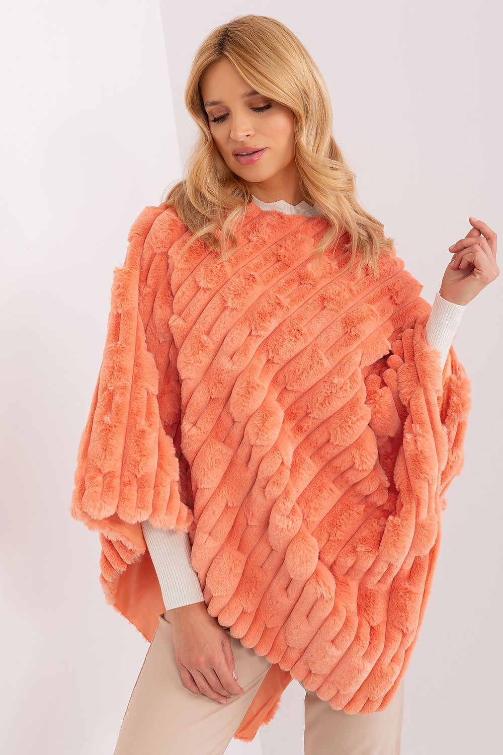 TEEK - Soft Plush Poncho SHAWL TEEK MH orange One Size 