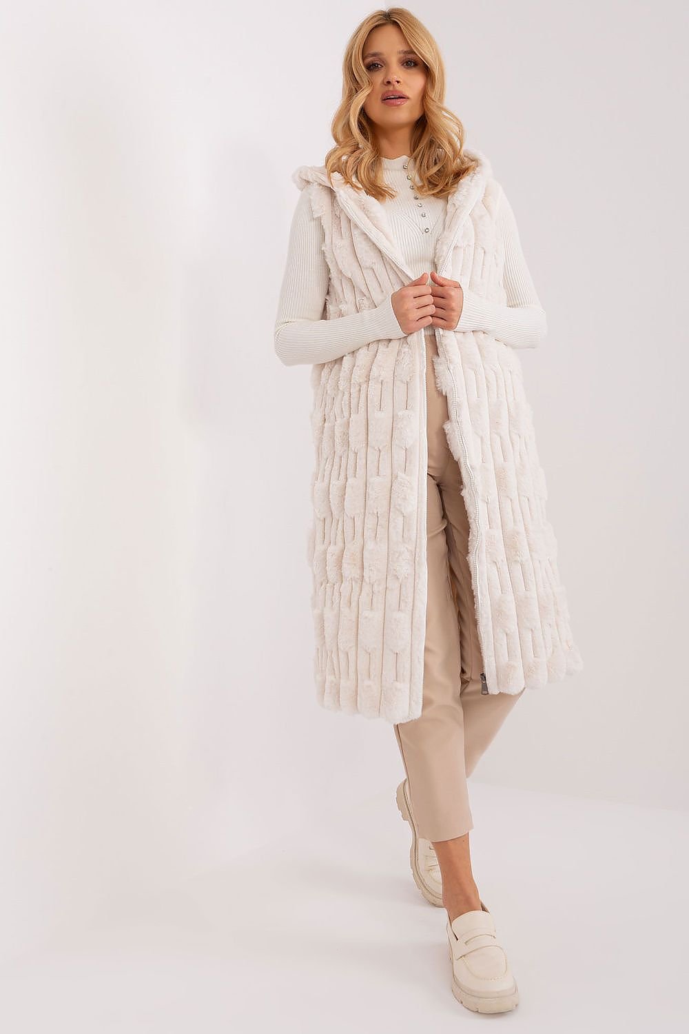 TEEK - Hooded Soft Pocketed Gilet COAT TEEK MH beige 2 S/M 