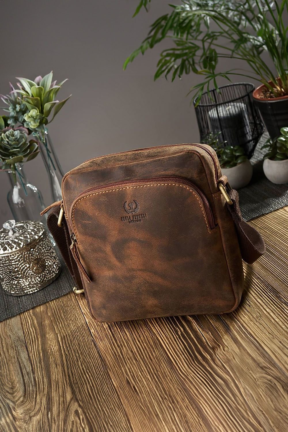 TEEK - Squared Natural Leather Bag BAG TEEK MH   