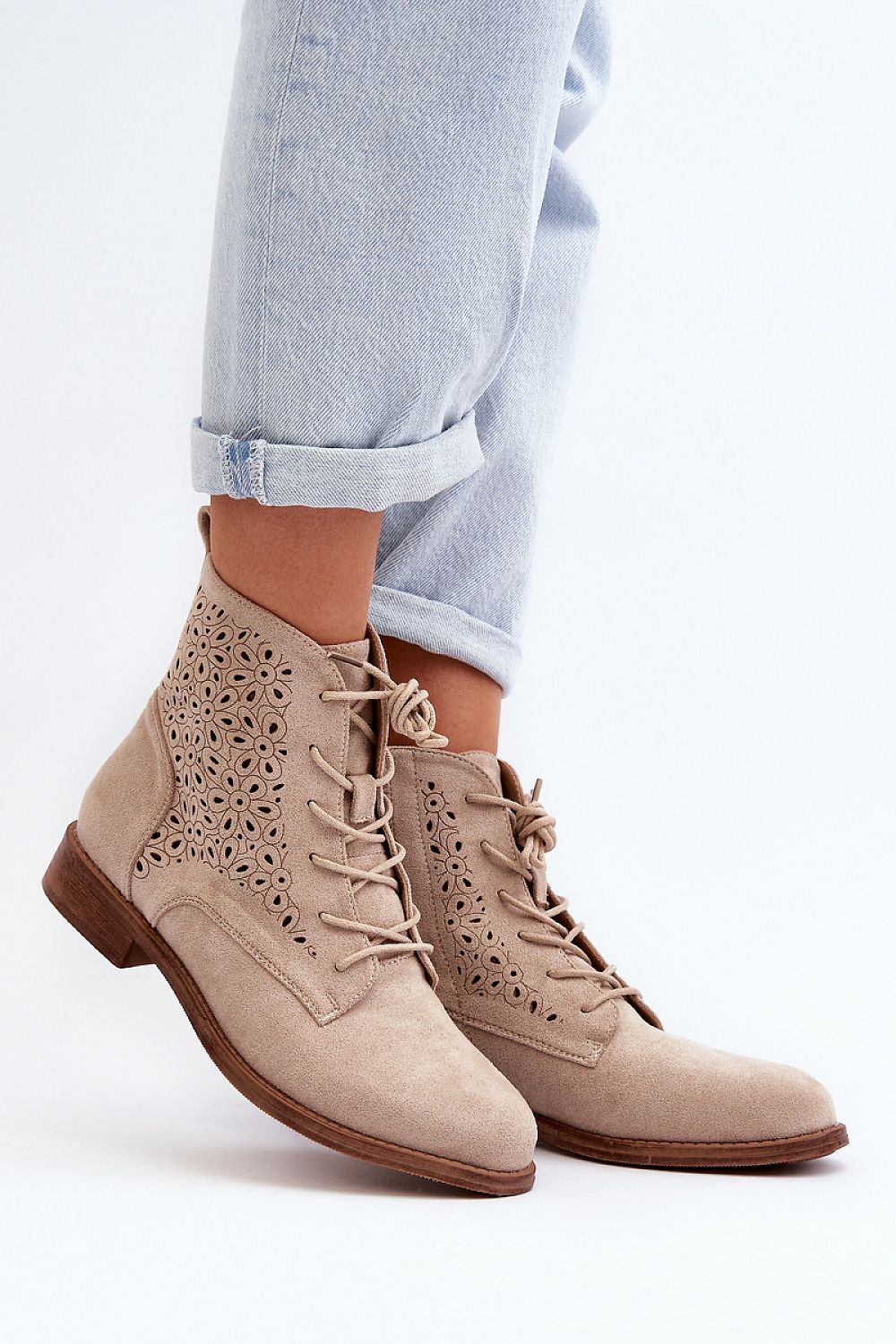 TEEK - Laced Suede Short Boots SHOES TEEK MH beige 7.5 