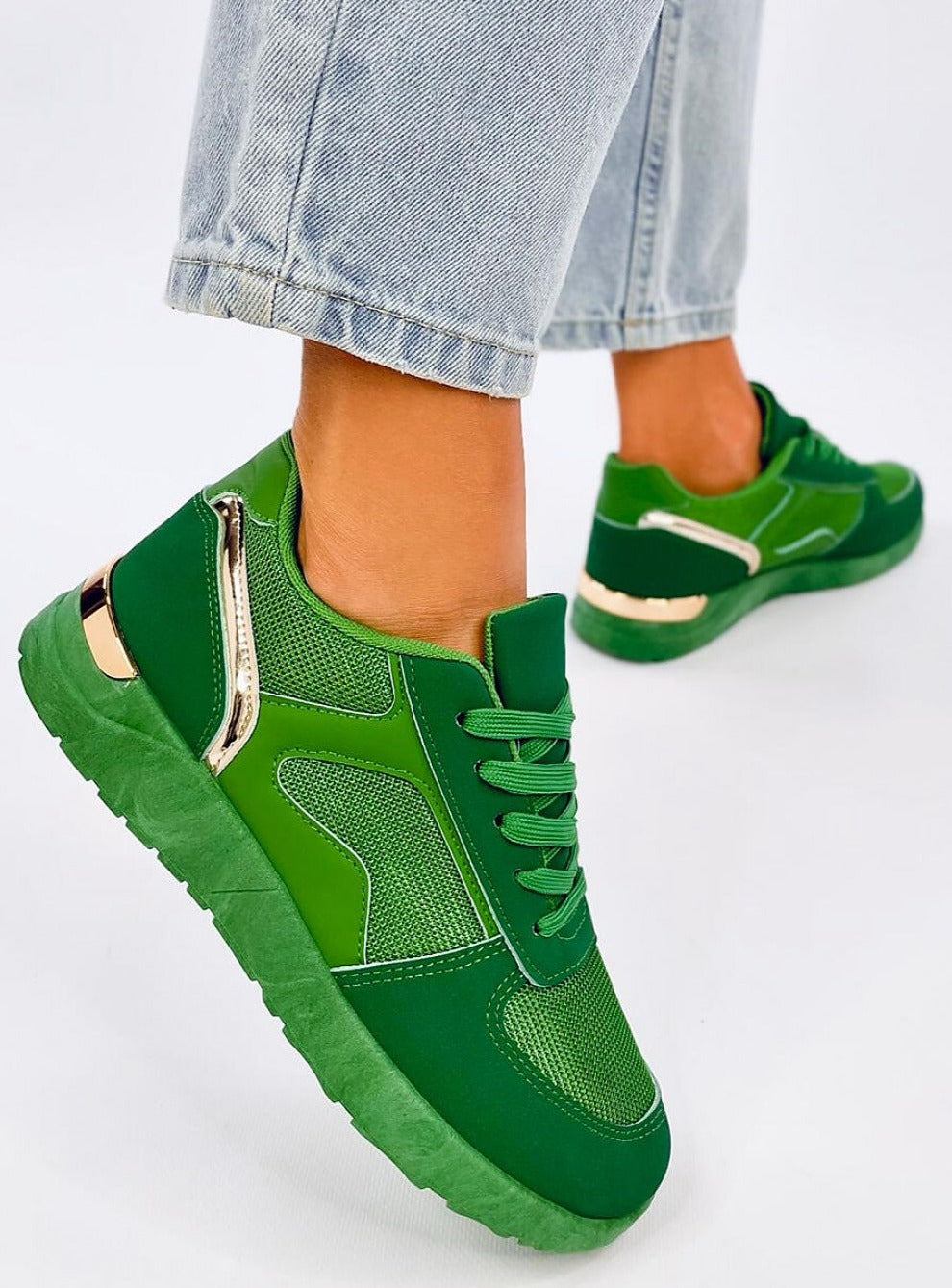 TEEK - Green Laced Texture Sneakers SHOES TEEK MH 6  