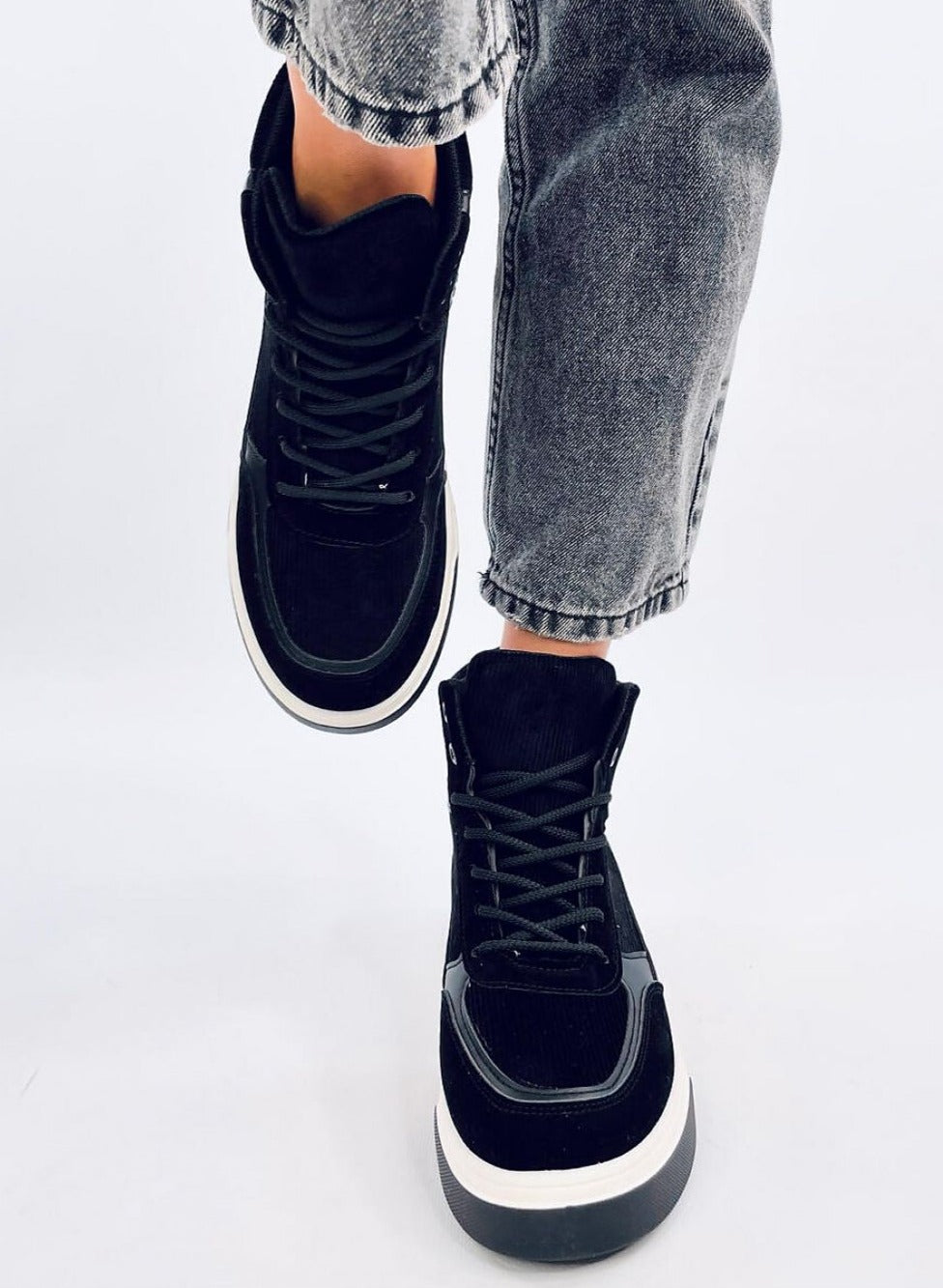 TEEK - Black High Top Lace Gal-Lexy Sneakers SHOES TEEK MH   