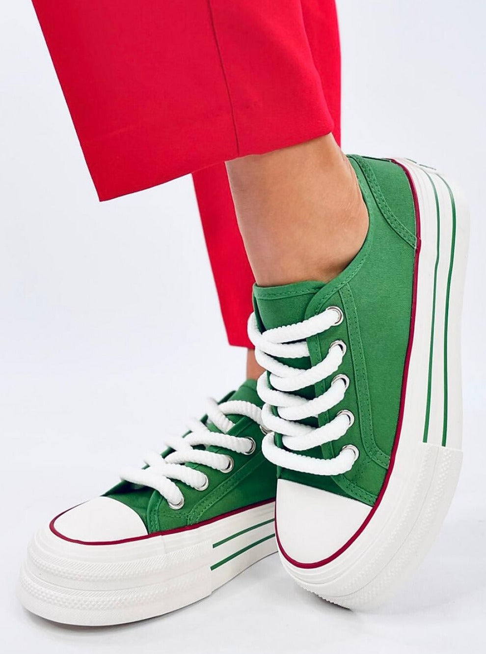 TEEK - Green Platform Classic Sneakers SHOES TEEK MH   