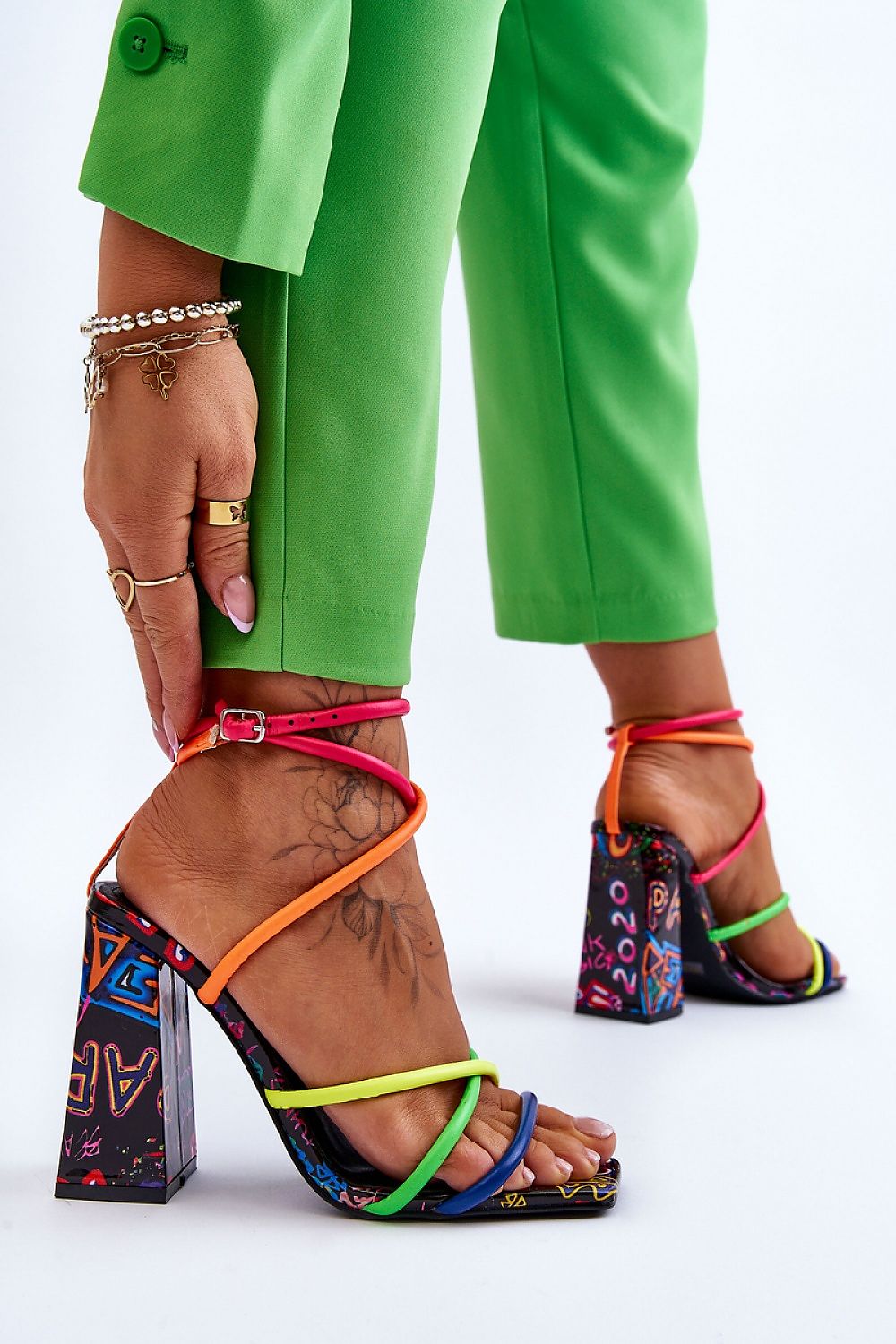 TEEK - Multicolored Strapped Heel Sandals SHOES TEEK MH   