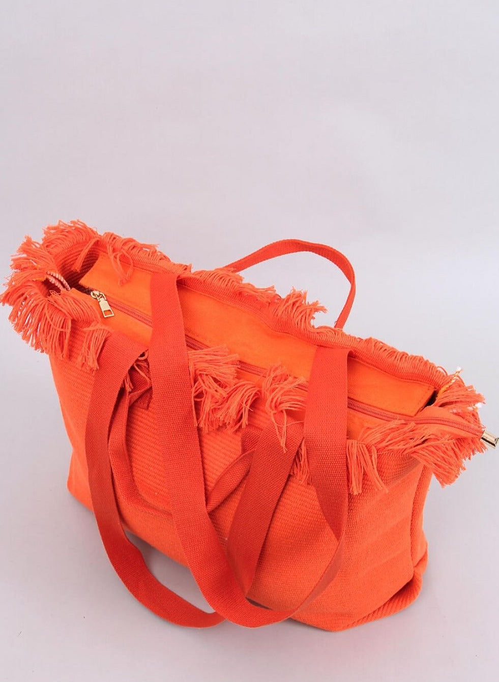 TEEK - Orange Fringe Top Beach Bag BAG TEEK MH   