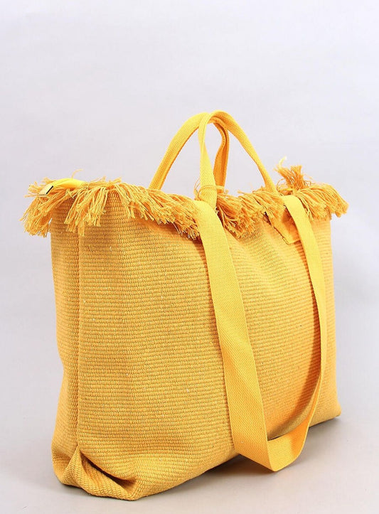 TEEK - Yellow Fringe Top Beach Bag BAG TEEK MH   