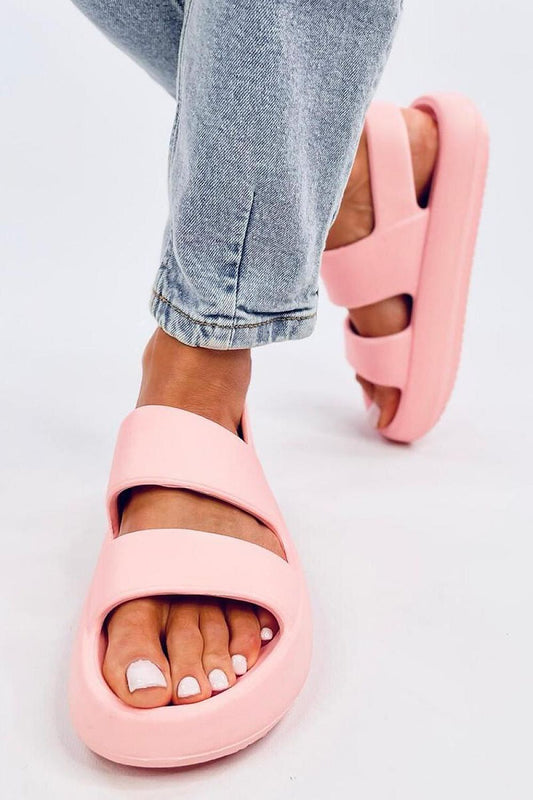 TEEK - Pink Rubber Strapped Sandals