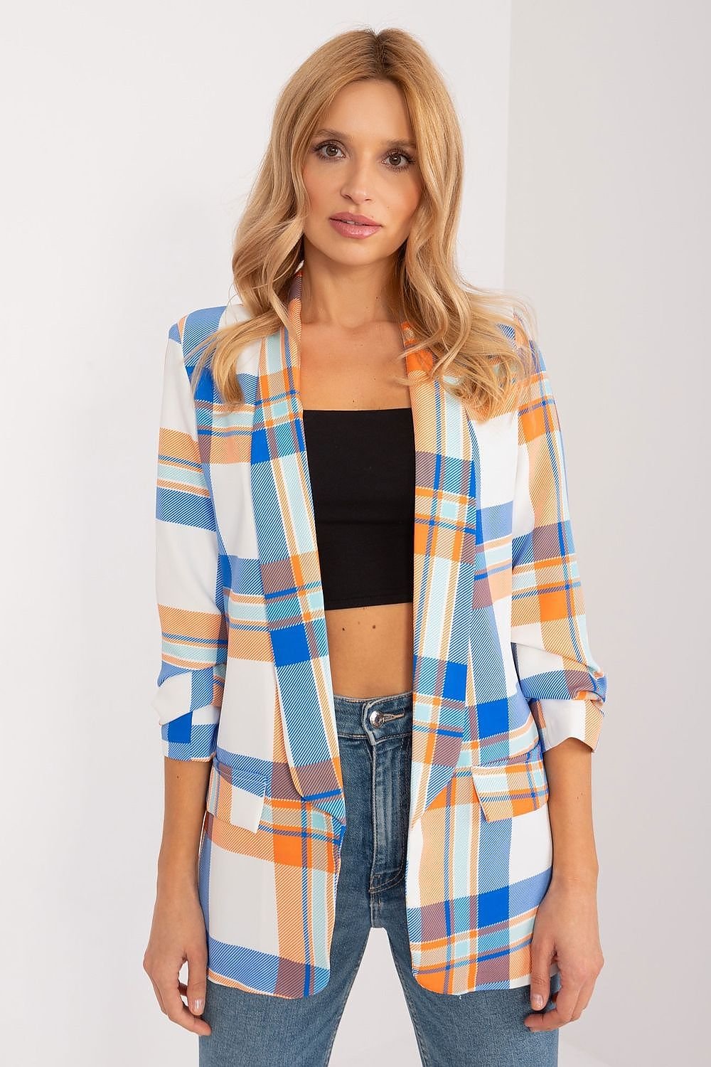 TEEK - Plaid 3/4th Sleeve Jacket JACKET TEEK MH multicolor 4 one-size-fits-all 