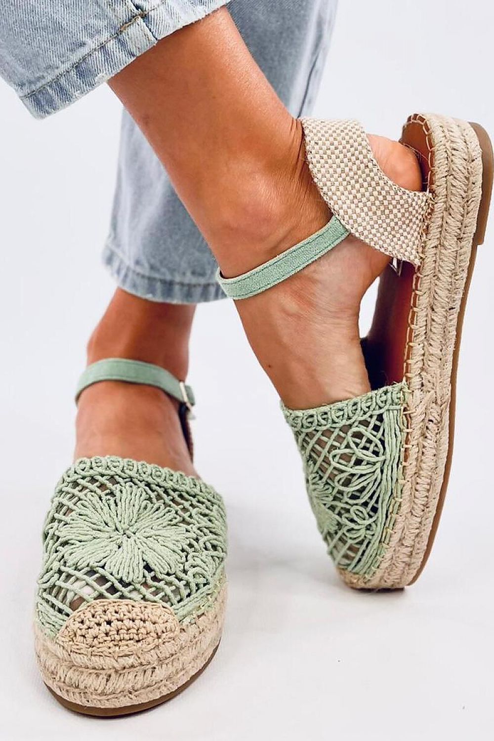 TEEK - Green Bloom Knit Espadrilles Sandals SHOES TEEK MH   