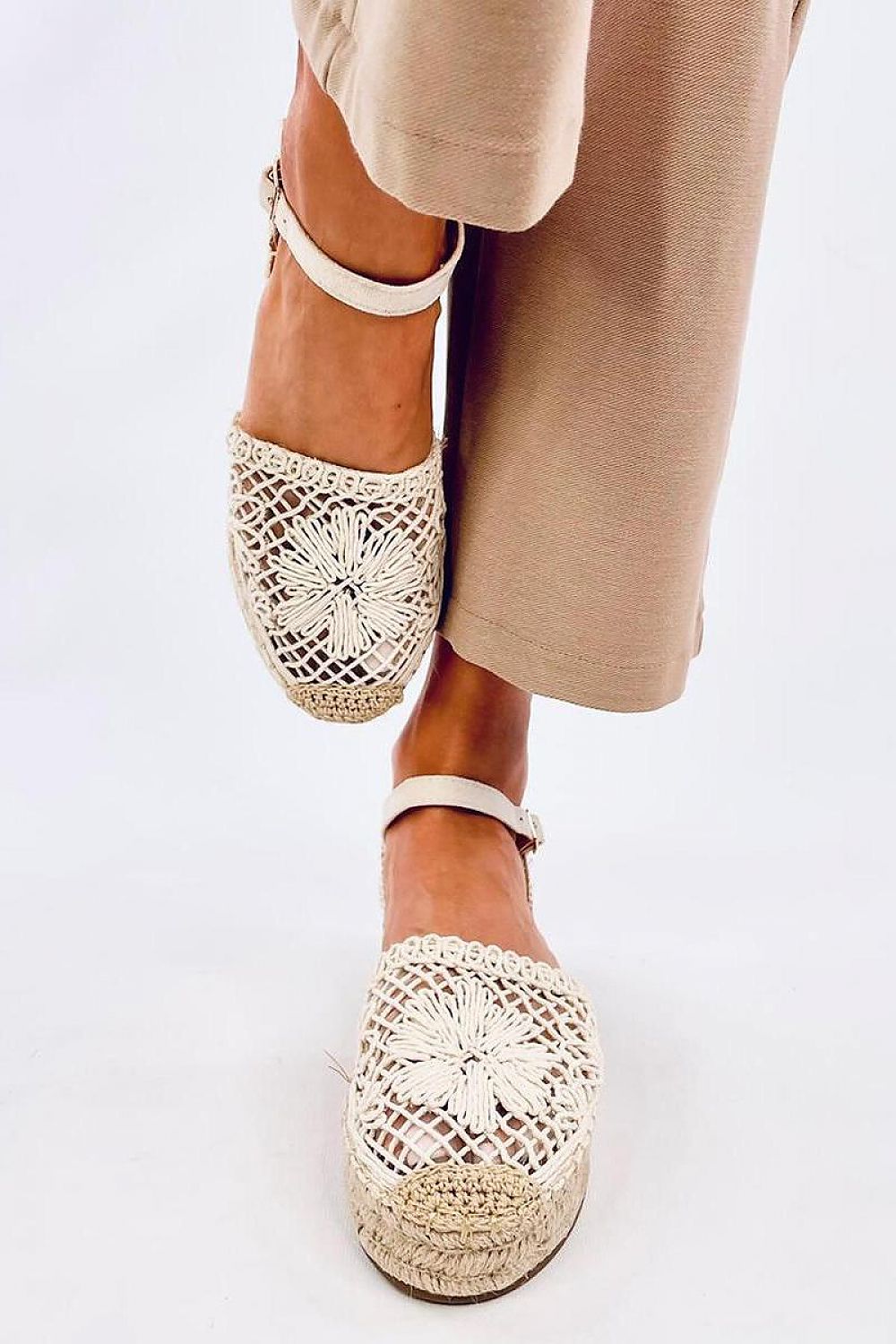 TEEK - Beige Bloom Knit Espadrilles Sandals SHOES TEEK MH   