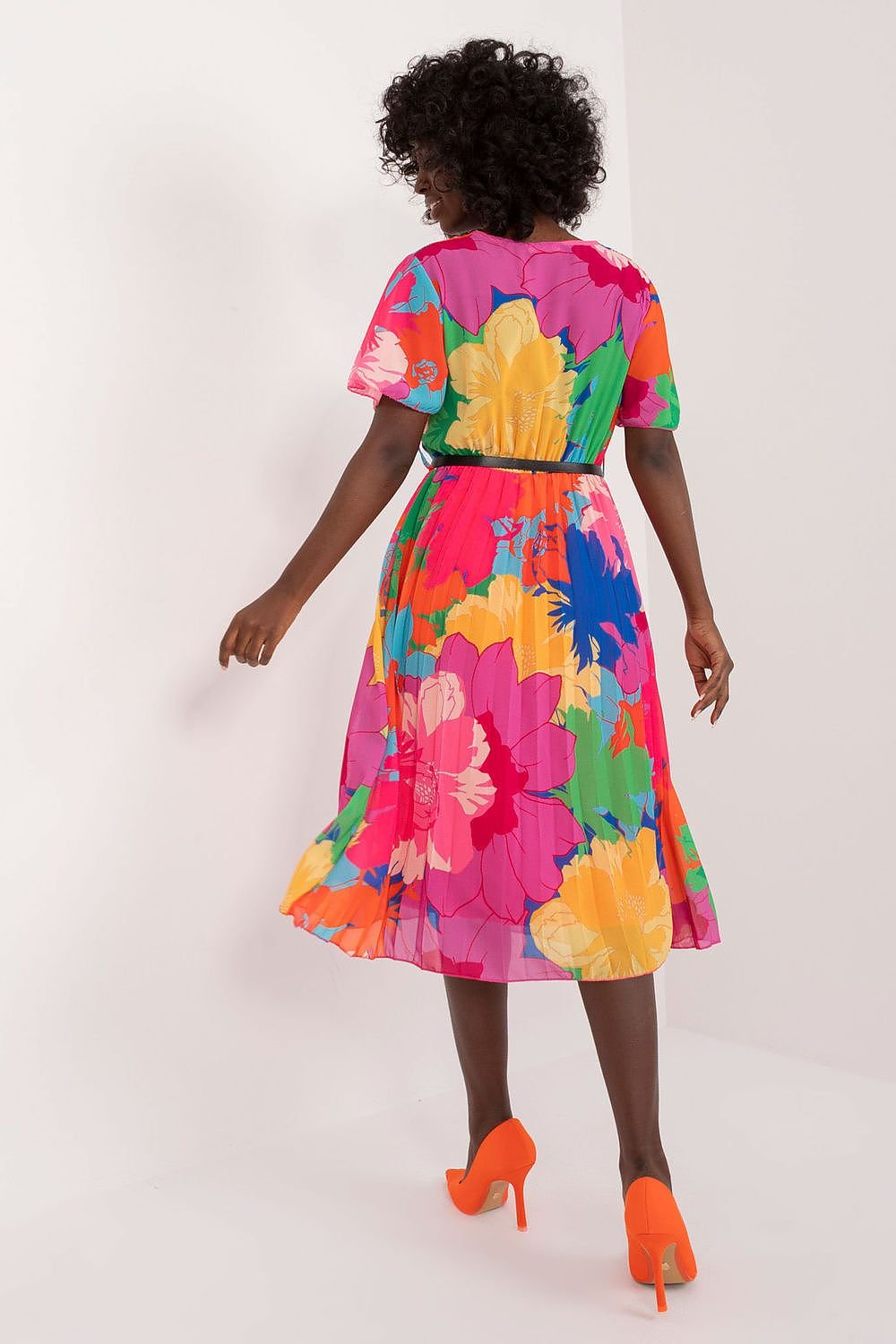 TEEK - Pleated Flowers Belted Dress DRESS TEEK MH   