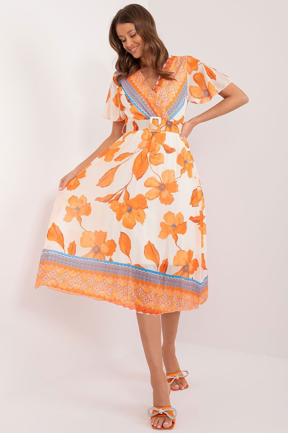 TEEK - Watercolor Flowers Dress DRESS TEEK MH orange One Size 
