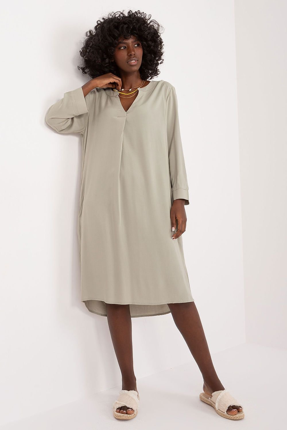 TEEK - Diligent V-Neck Daydress DRESS TEEK MH green S 