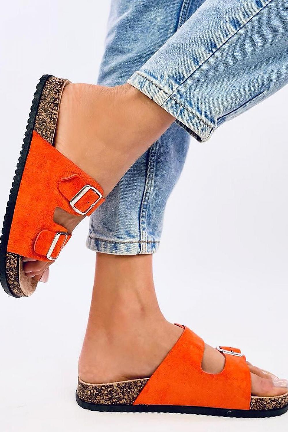 TEEK - Orange Double Buckle Cork Sole Sandals SHOES TEEK MH   