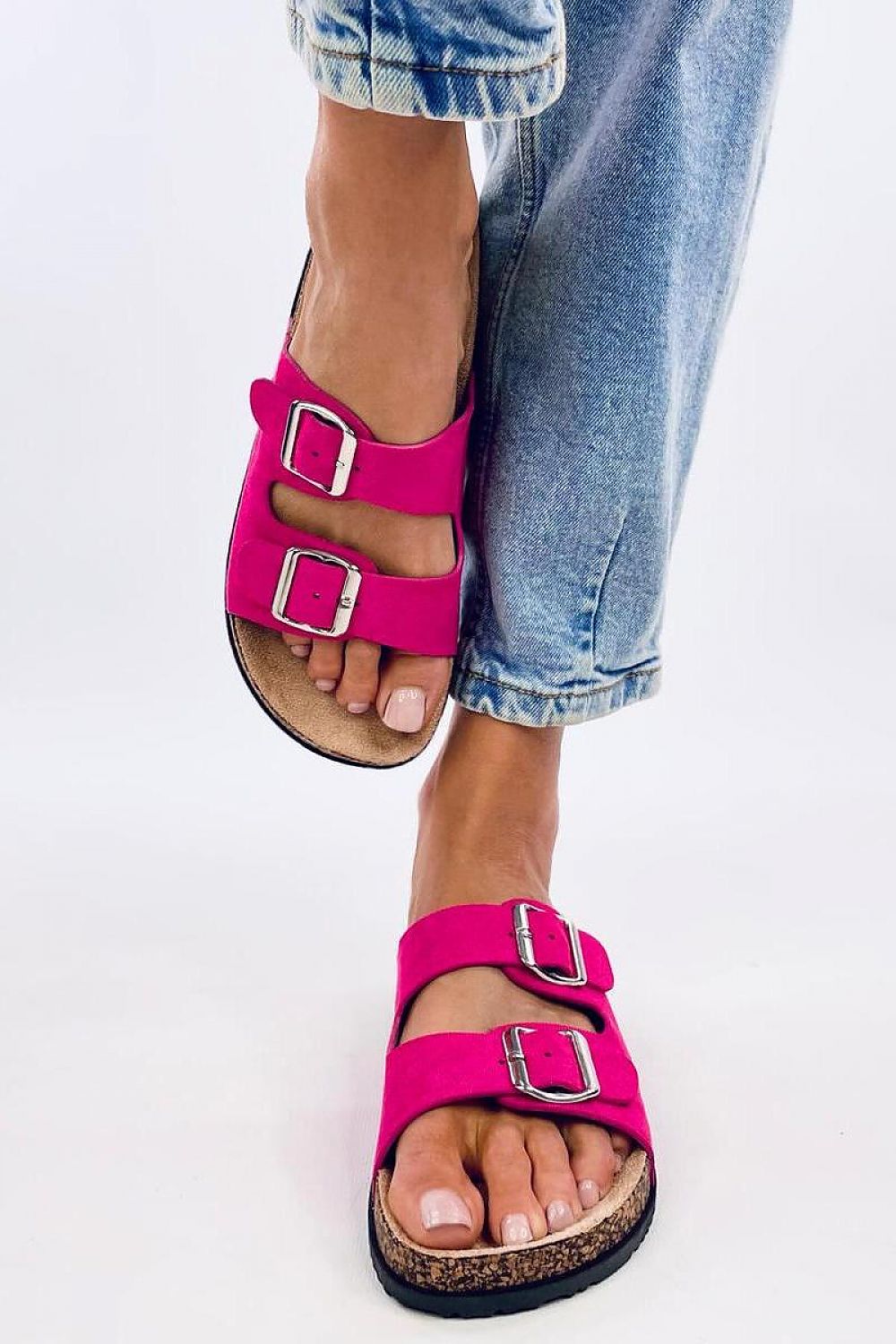 TEEK - Pink Double Buckle Cork Sole Sandals SHOES TEEK MH 5.5  