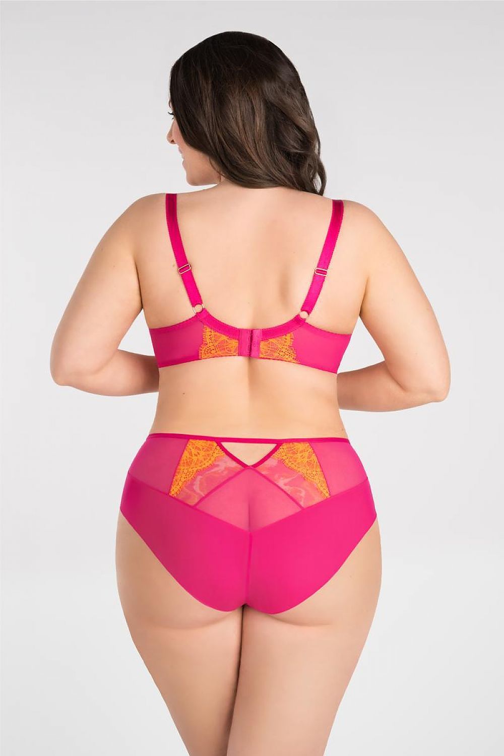 TEEK - Plus Size Pink Orange Brazilian Gorsenia Lace Panties UNDERWEAR TEEK MH   