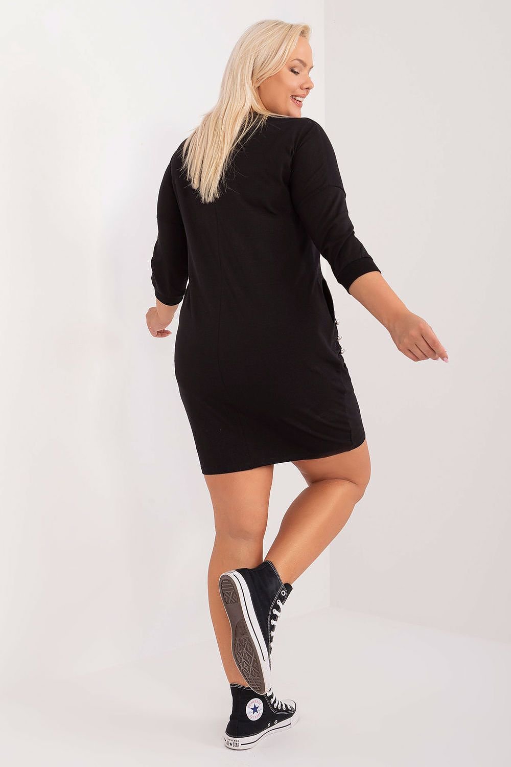 TEEK - Plus Size Spike Hip Pocketed Dress DRESS TEEK MH   