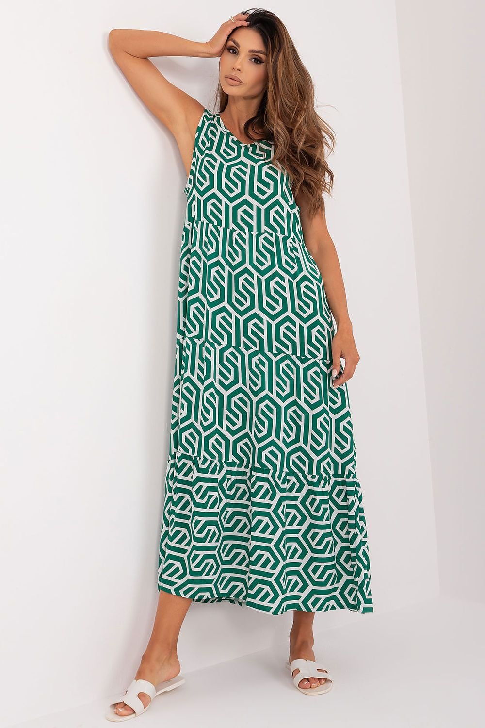 TEEK - Geo Patterned Sleeveless Daydress DRESS TEEK MH green L 