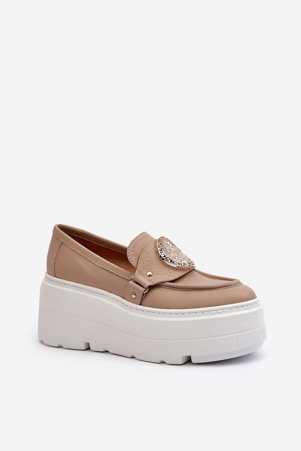 TEEK - Natural Leather Bold Piece Platform Loafers SHOES TEEK MH   
