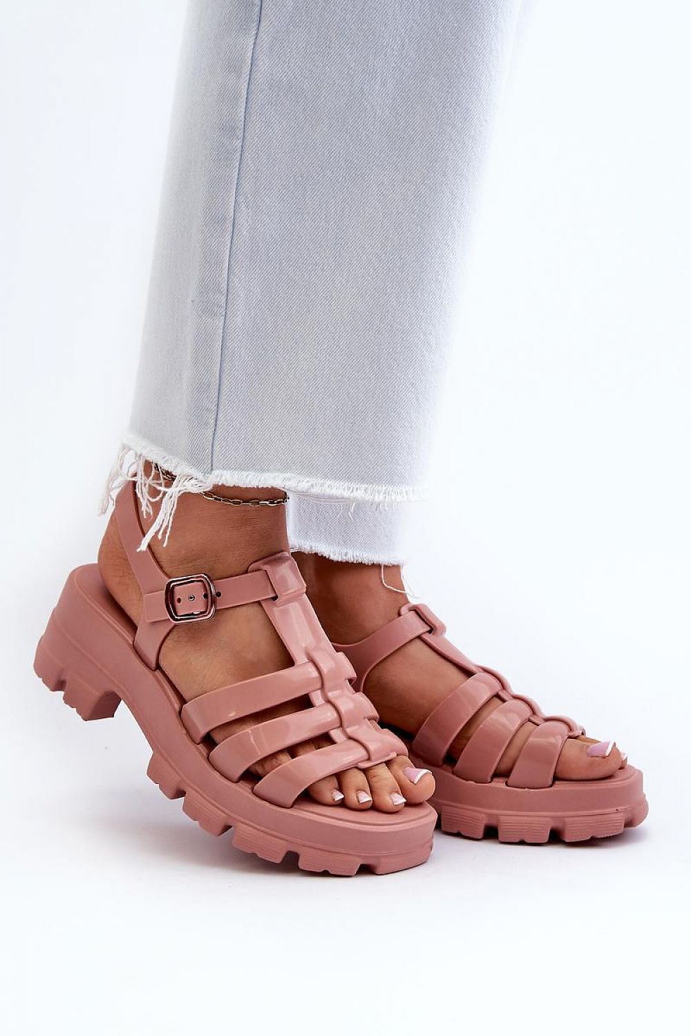 TEEK - Pink Raised Platform Gladiator Sandals SHOES TEEK MH 5.5  