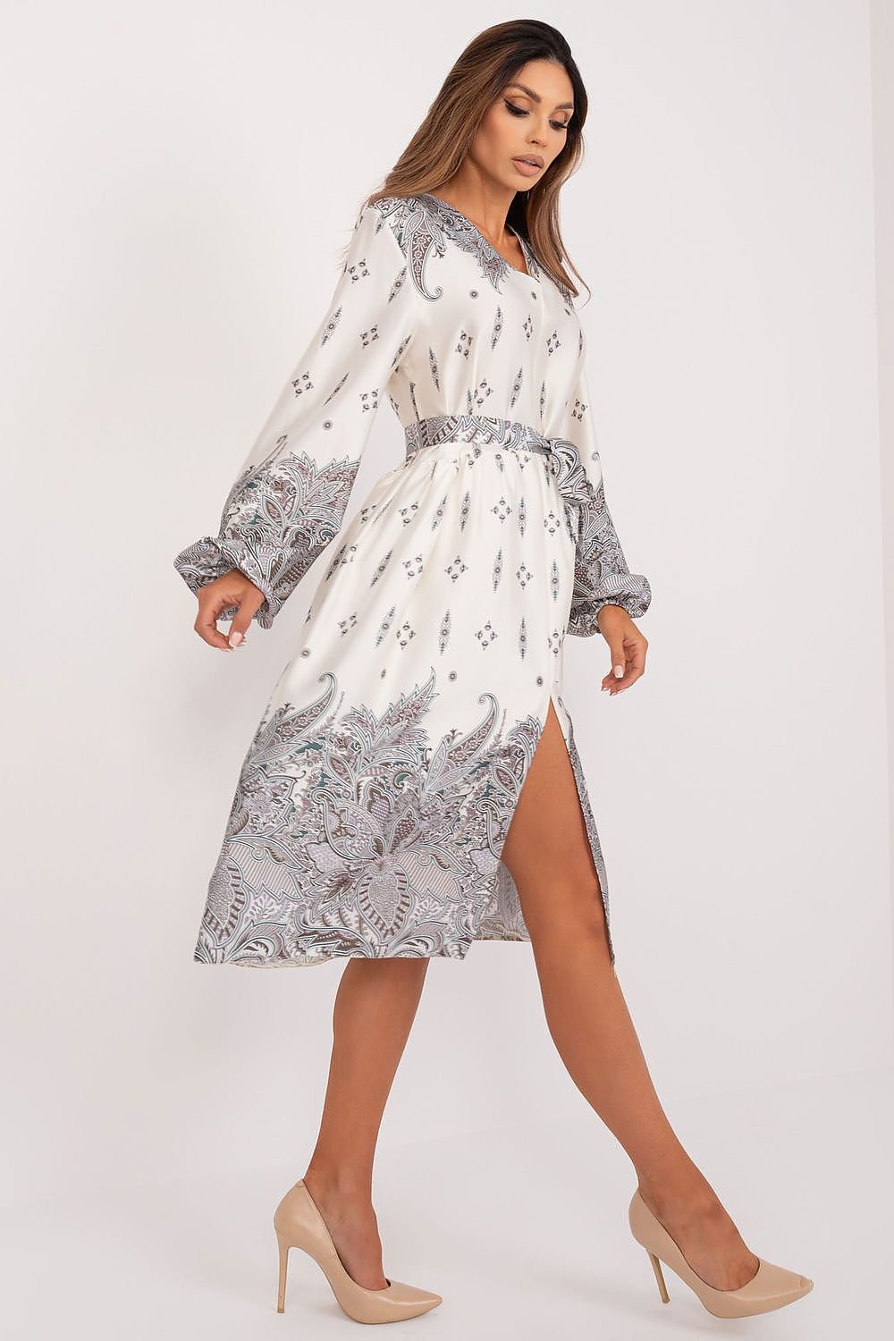 TEEK - Floral Dipped V-Neck Baked Cocktail Dress DRESS TEEK MH   