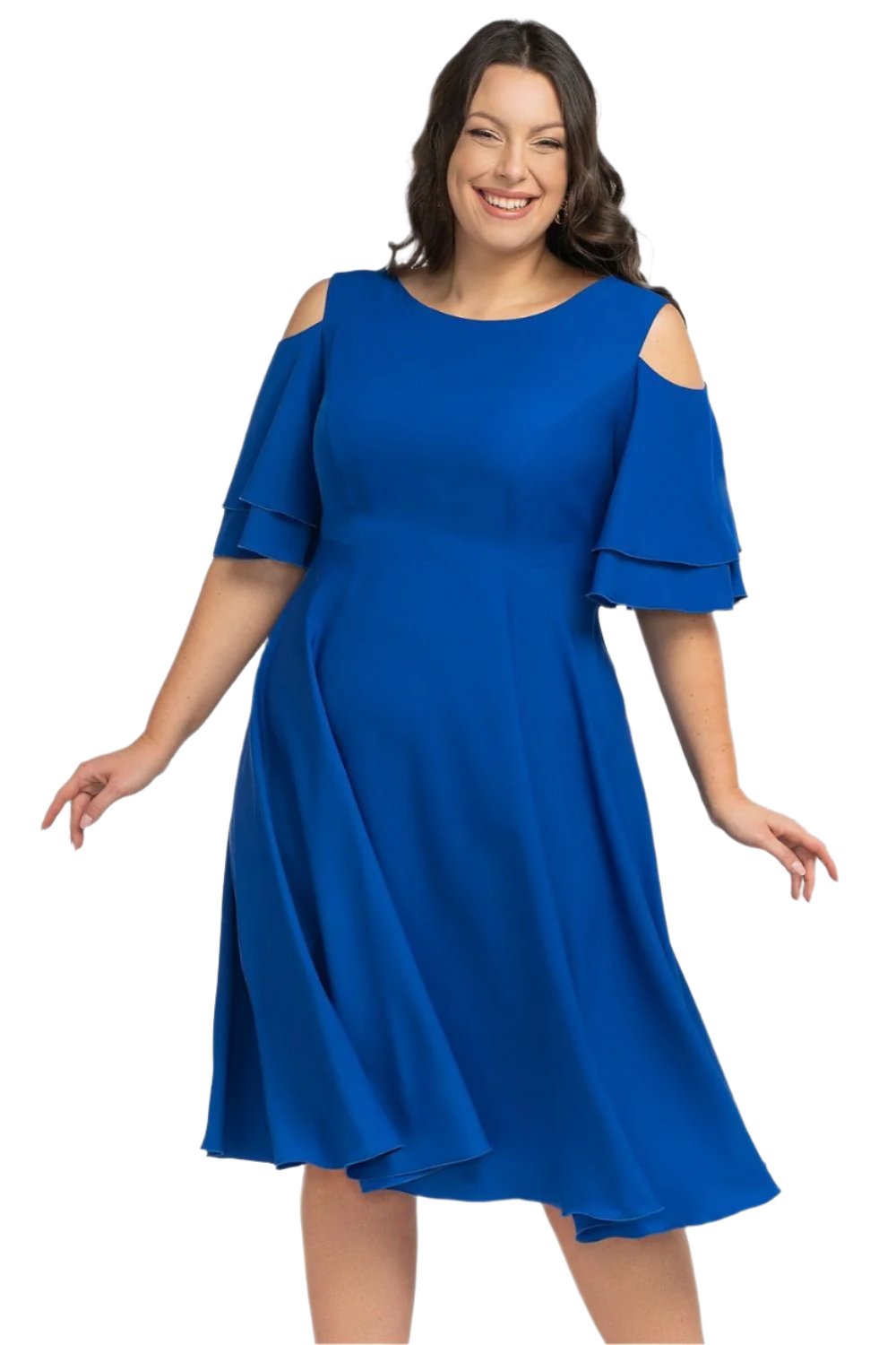 TEEK - Plus Size Peep Shoulder Dress DRESS TEEK MH blue 38/40 