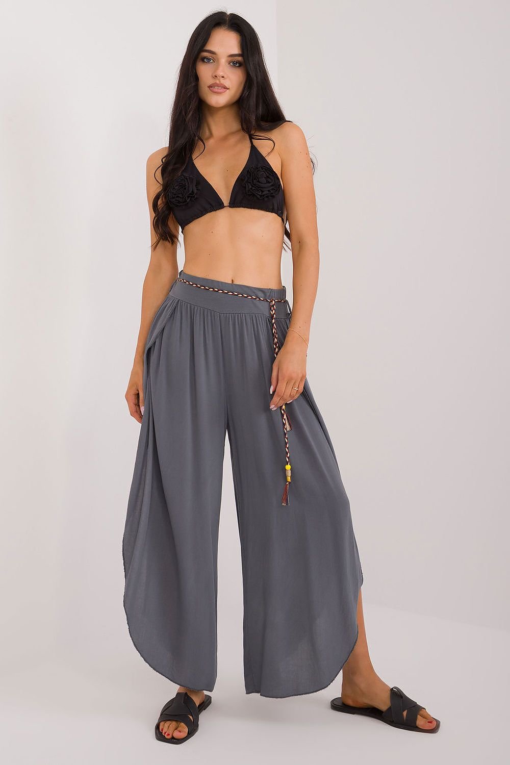 TEEK - Thin Up Slit Seam Trousers PANTS TEEK MH grey S 