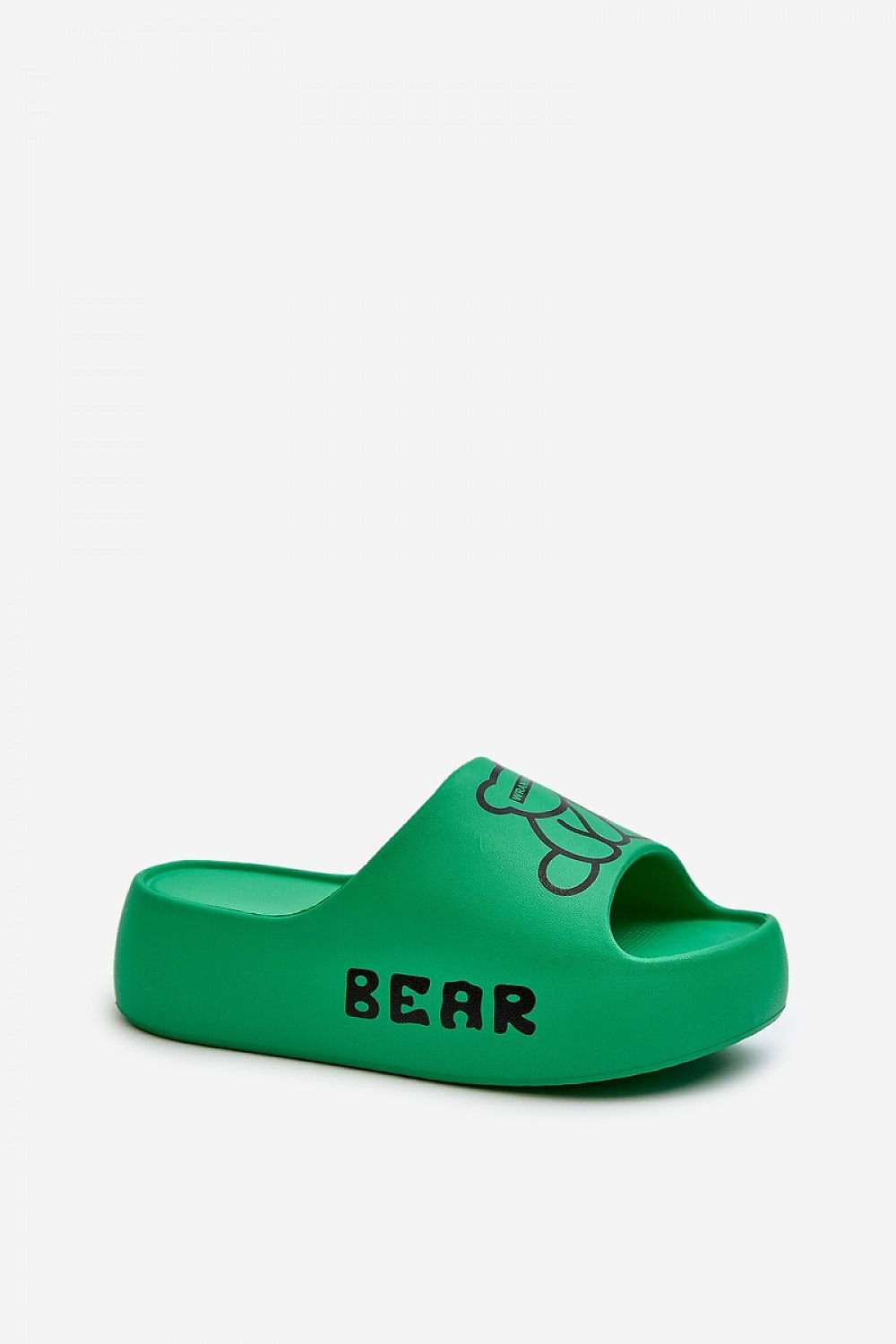 TEEK - Drawn Bear Platform Slides SHOES TEEK MH green 6 