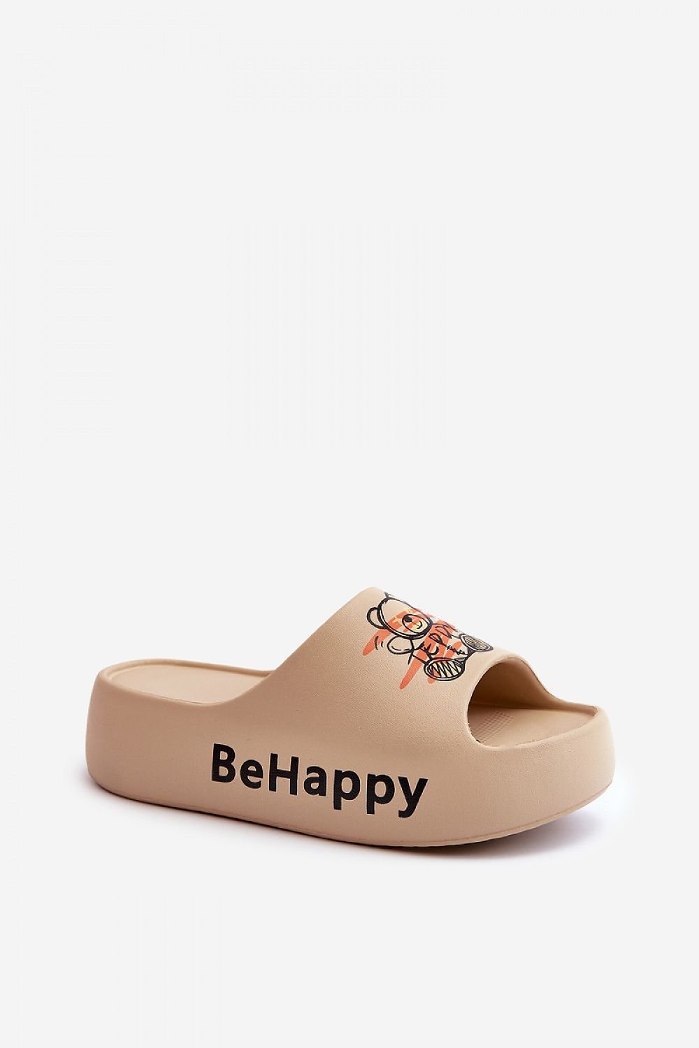 TEEK - Be Happy Bear Platform Slides SHOES TEEK MH beige 6 