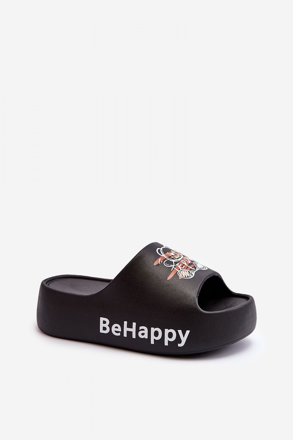 TEEK - Be Happy Bear Platform Slides SHOES TEEK MH black 6 