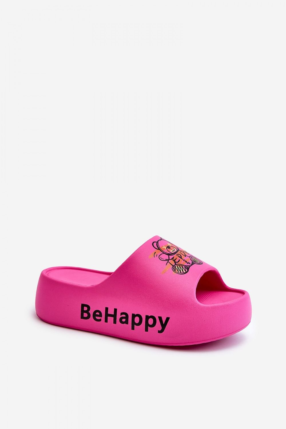 TEEK - Be Happy Bear Platform Slides SHOES TEEK MH pink 6 