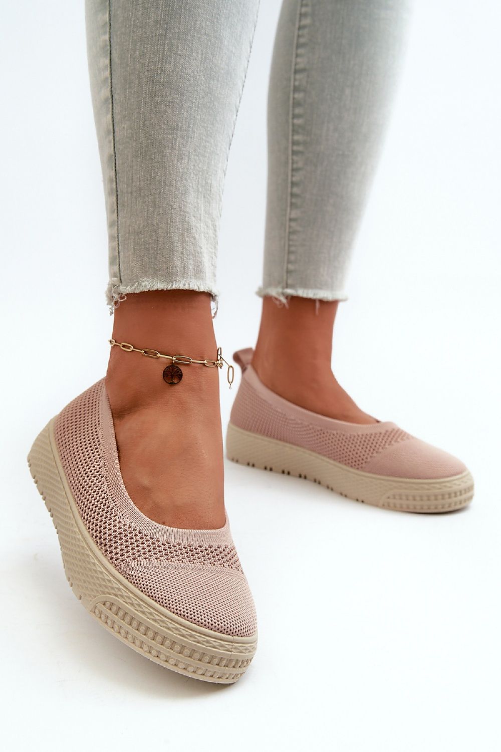 TEEK - Pink Fabric Foam Knit Mesh Loafers SHOES TEEK MH   