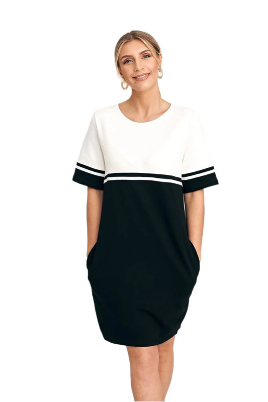 TEEK - Pocketed Pin Line Day Dress DRESS TEEK MH black L 