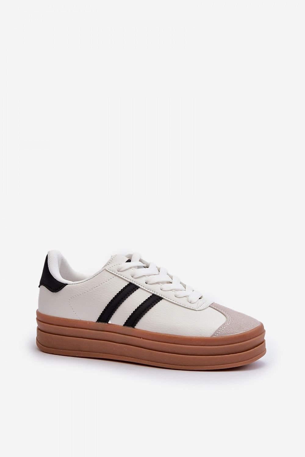 TEEK - Grooved Platform Laced Sneakers SHOES TEEK MH white 6 