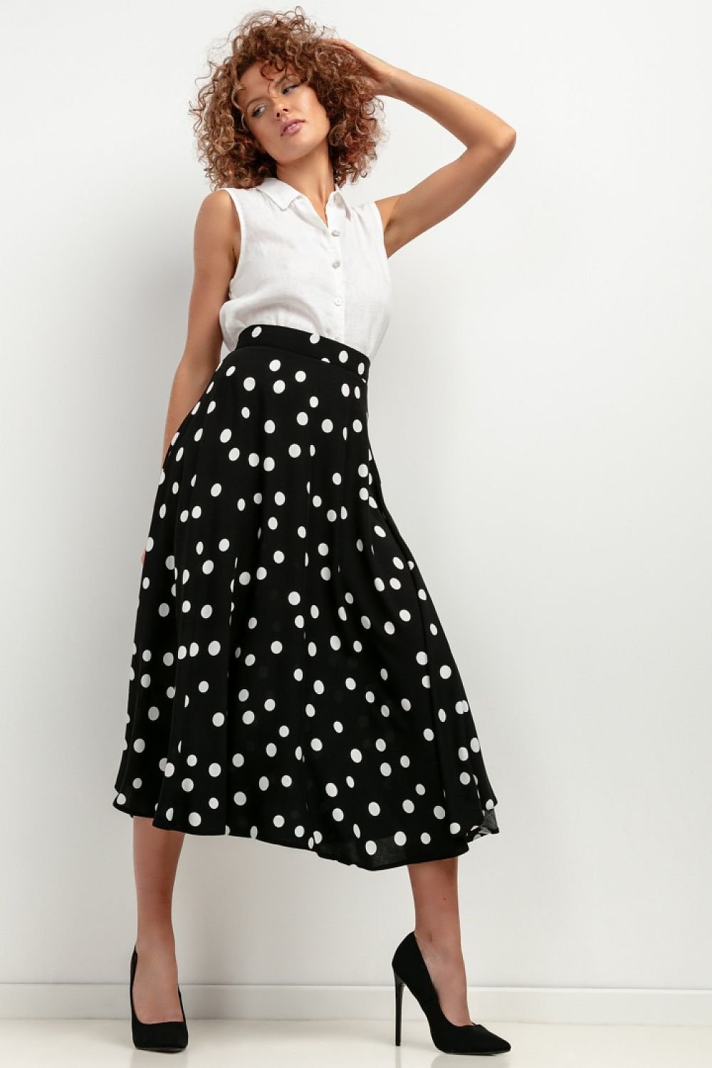 TEEK - Patterned Print Flared Skirt SKIRT TEEK MH black L 