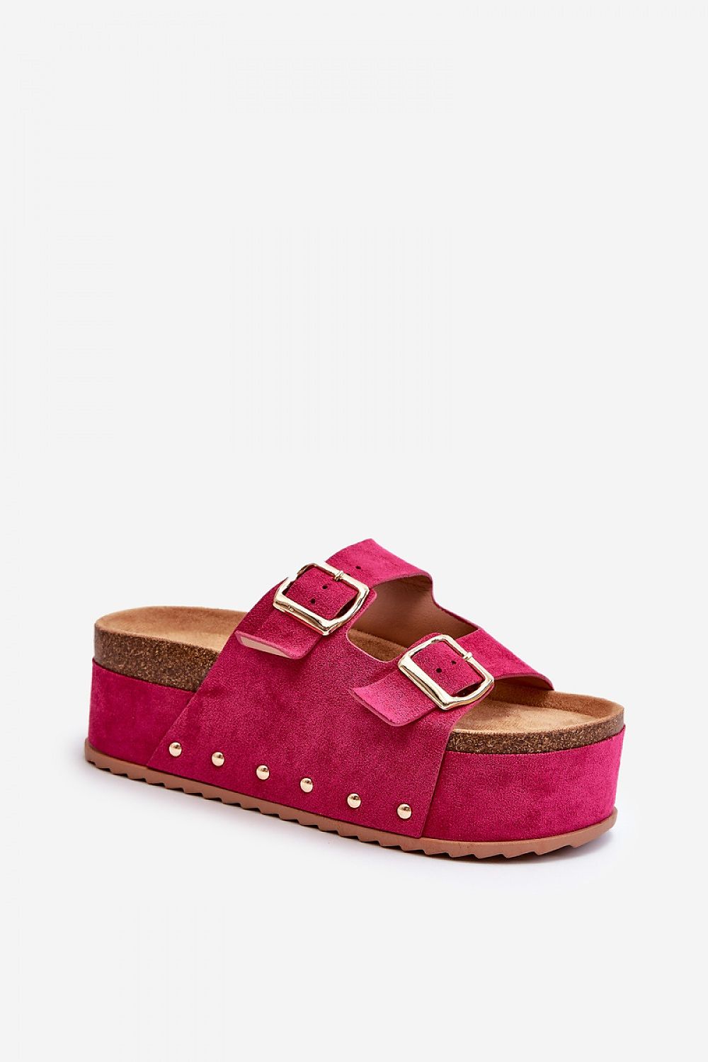 TEEK - Pink Touched Suede Double Band Platform Sandals SHOES TEEK MH 5.5  